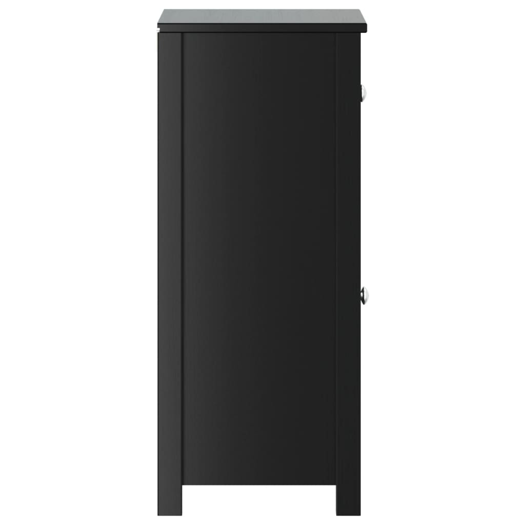 Mobile da Bagno BERG Nero 40x34x80 cm in Legno Massello di Pino | homemem39
