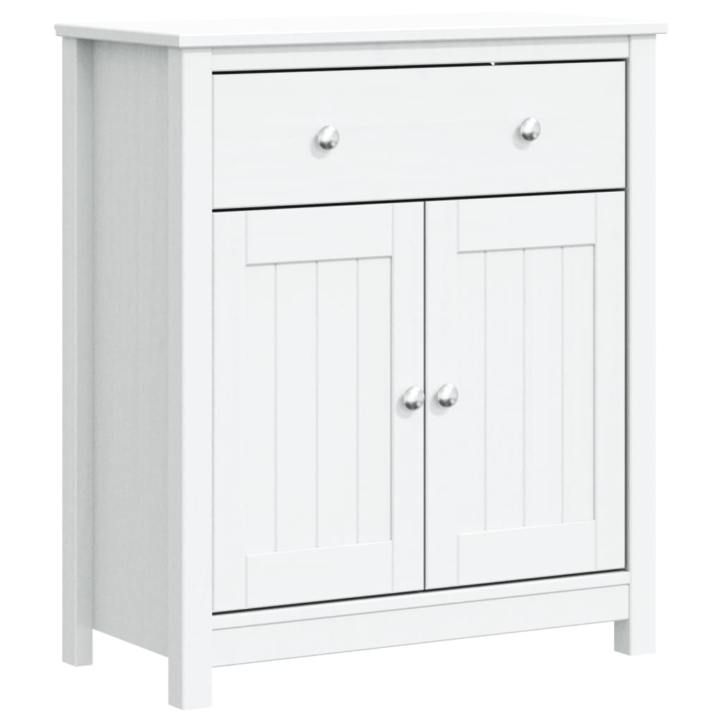 Mobile da Bagno BERG Bianco 69,5x34x80cm Legno Massello di Pino | homemem39