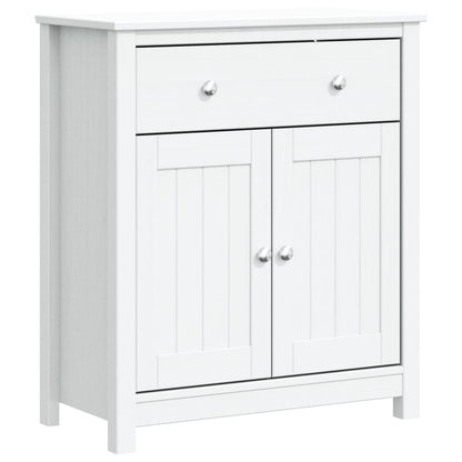 Mobile da Bagno BERG Bianco 69,5x34x80cm Legno Massello di Pino | homemem39
