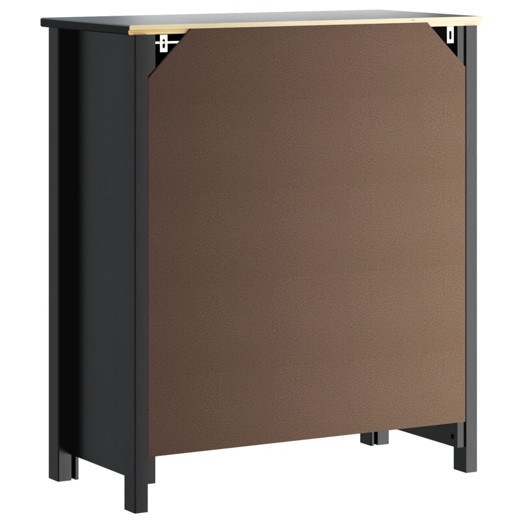 Mobile da Bagno BERG Nero 69,5x34x80 cm Legno Massello di Pino | homemem39