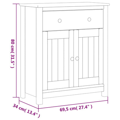 Mobile da Bagno BERG Nero 69,5x34x80 cm Legno Massello di Pino | homemem39