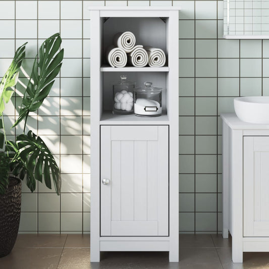 Mobile da Bagno BERG Bianco 40x34x110 cm Legno Massello di Pino | homemem39