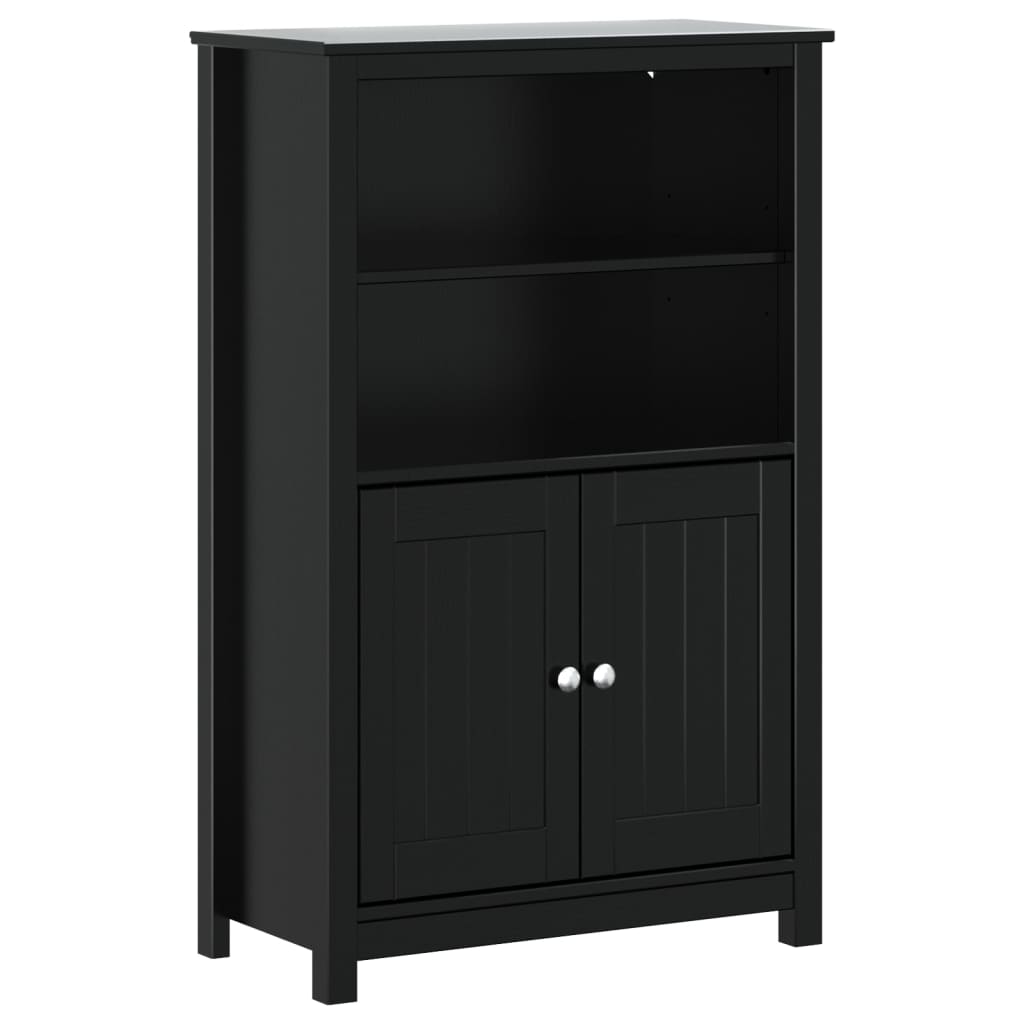 Mobile da Bagno BERG Nero 69,5x34x110 cm Legno Massello di Pino | homemem39