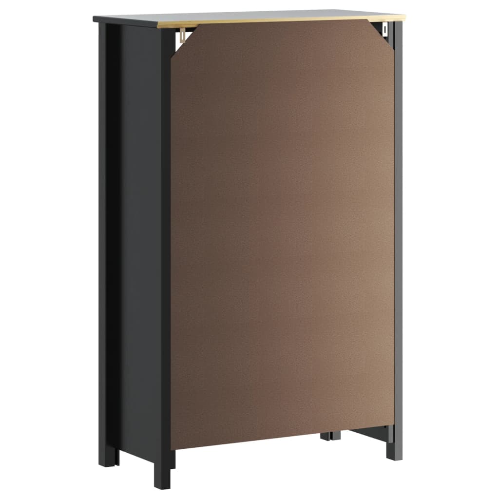 Mobile da Bagno BERG Nero 69,5x34x110 cm Legno Massello di Pino | homemem39