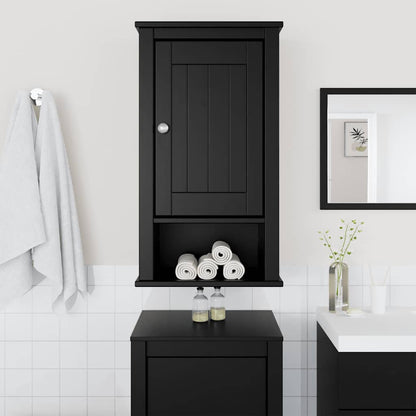 Mobile da Bagno a Muro BERG Nero 40x27x71,5 cm Massello Pino | homemem39