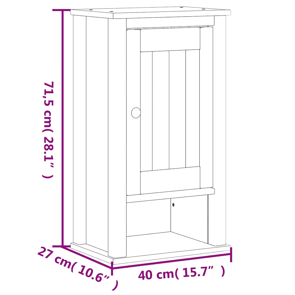 Mobile da Bagno a Muro BERG Nero 40x27x71,5 cm Massello Pino | homemem39