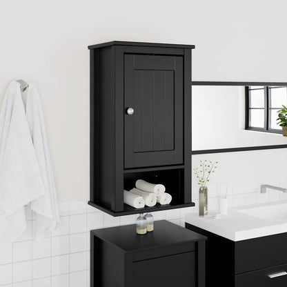 Mobile da Bagno a Muro BERG Nero 40x27x71,5 cm Massello Pino | homemem39