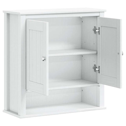 Mobile Bagno a Muro BERG Bianco 69,5x27x71,5cm Legno Massello | homemem39