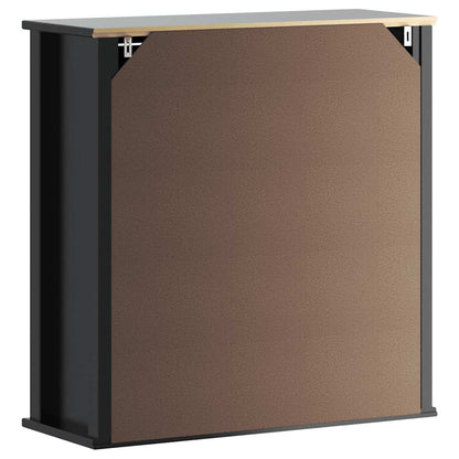 Mobile da Bagno a Muro BERG Nero 69,5x27x71,5cm Legno Massello | homemem39