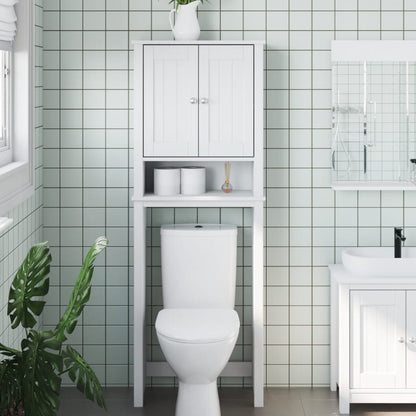 Portaoggetti Sopra WC BERG Bianco 60x27x164,5 cm Legno Massello | homemem39