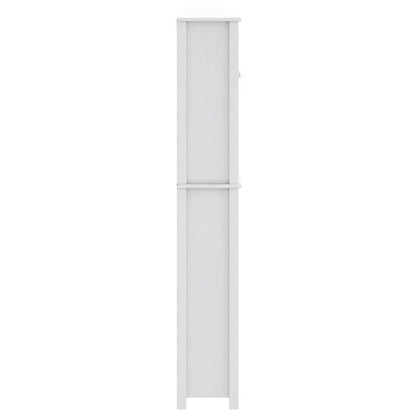 Mobile per Lavatrice BERG Bianco 76x27x164,5cm Legno Massello | homemem39