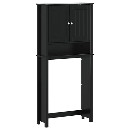 Mobile per Lavatrice BERG Nero 76x27x164,5cm Legno Massello | homemem39