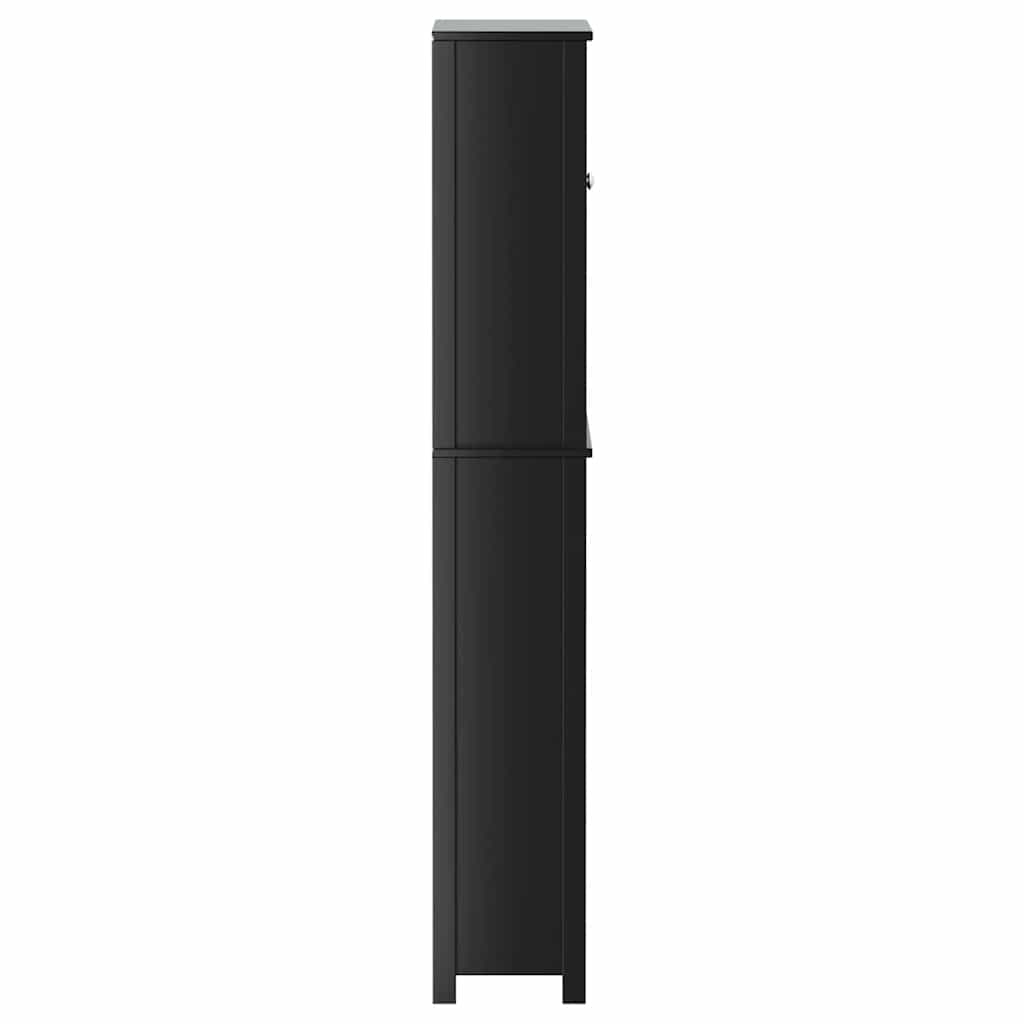 Mobile per Lavatrice BERG Nero 76x27x164,5cm Legno Massello | homemem39