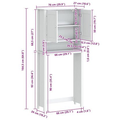 Mobile per Lavatrice BERG Nero 76x27x164,5cm Legno Massello | homemem39