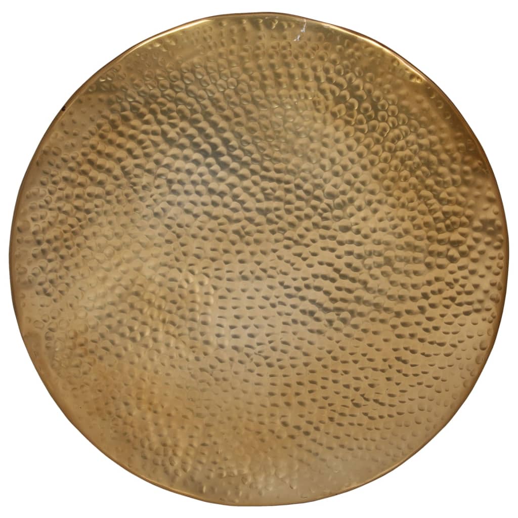 Tavolino da Salotto in Alluminio Martellato Ø 50x30 cm Ottone