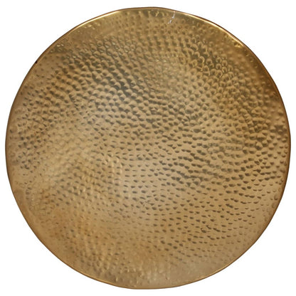 Tavolino da Salotto in Alluminio Martellato Ø 50x30 cm Ottone
