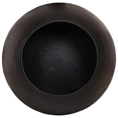 Tavolino da Salotto in Alluminio Martellato Ø 50x30 cm Nero