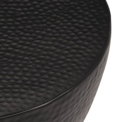 Tavolino da Salotto in Alluminio Martellato Ø 50x30 cm Nero