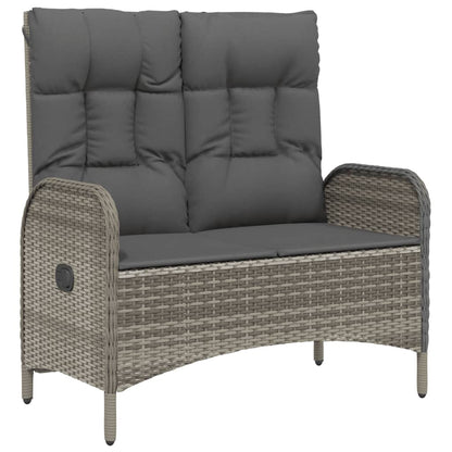 Set da Pranzo da Giardino 2 pz con Cuscini in Polyrattan Grigio | homemem39