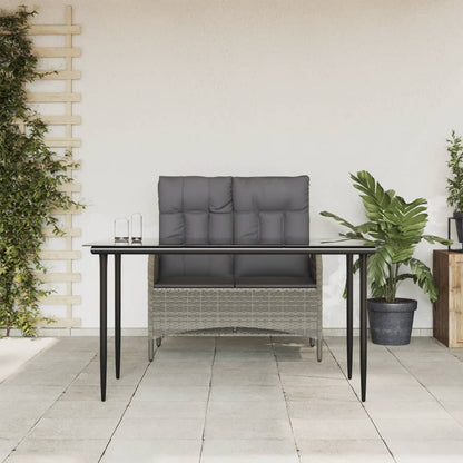 Set da Pranzo da Giardino 2 pz con Cuscini in Polyrattan Grigio - homemem39