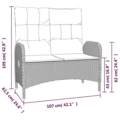 Set da Pranzo da Giardino 4 pz con Cuscini in Polyrattan Grigio - homemem39