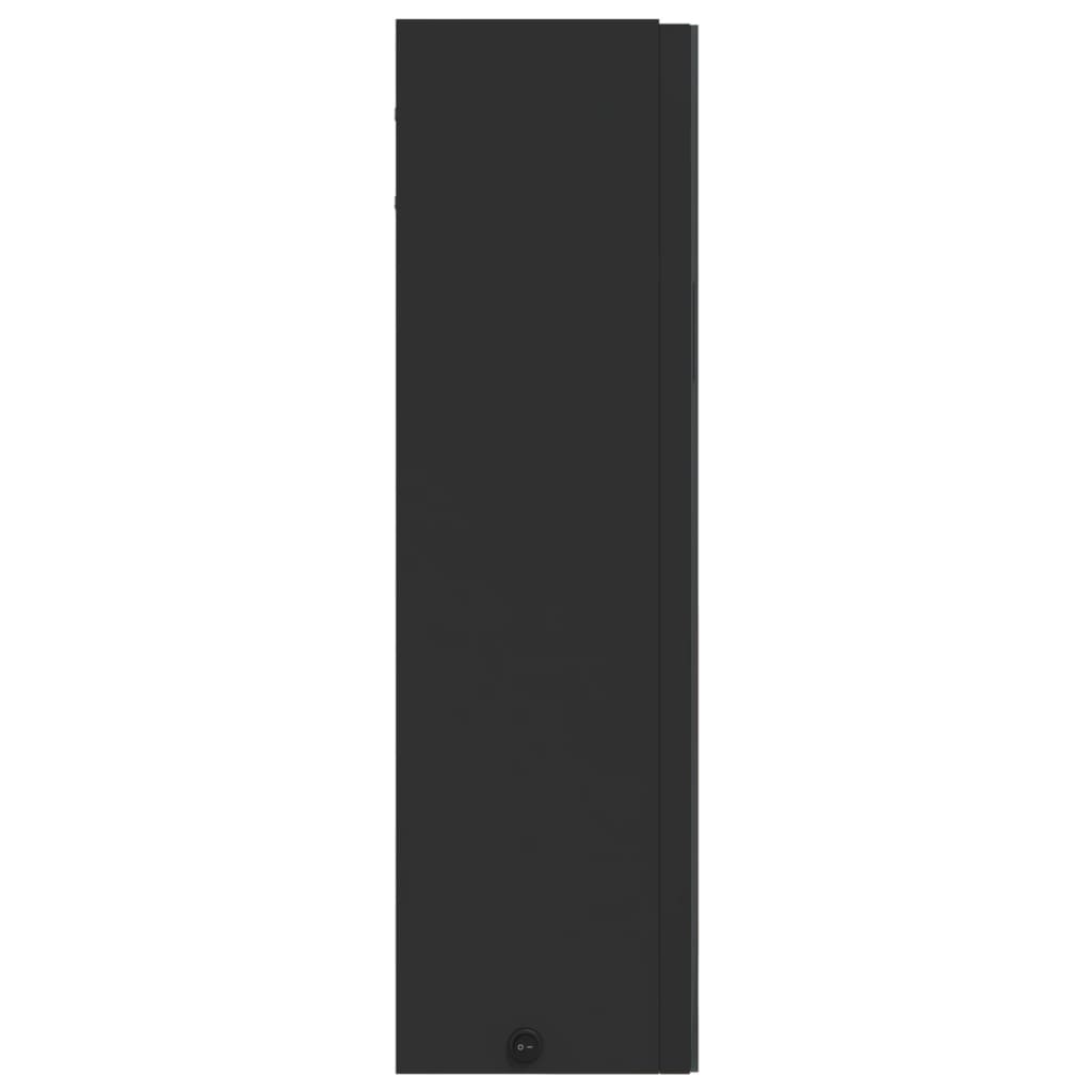 Armadietto Bagno con Specchio e LED Nero 60x13x52 cm | homemem39