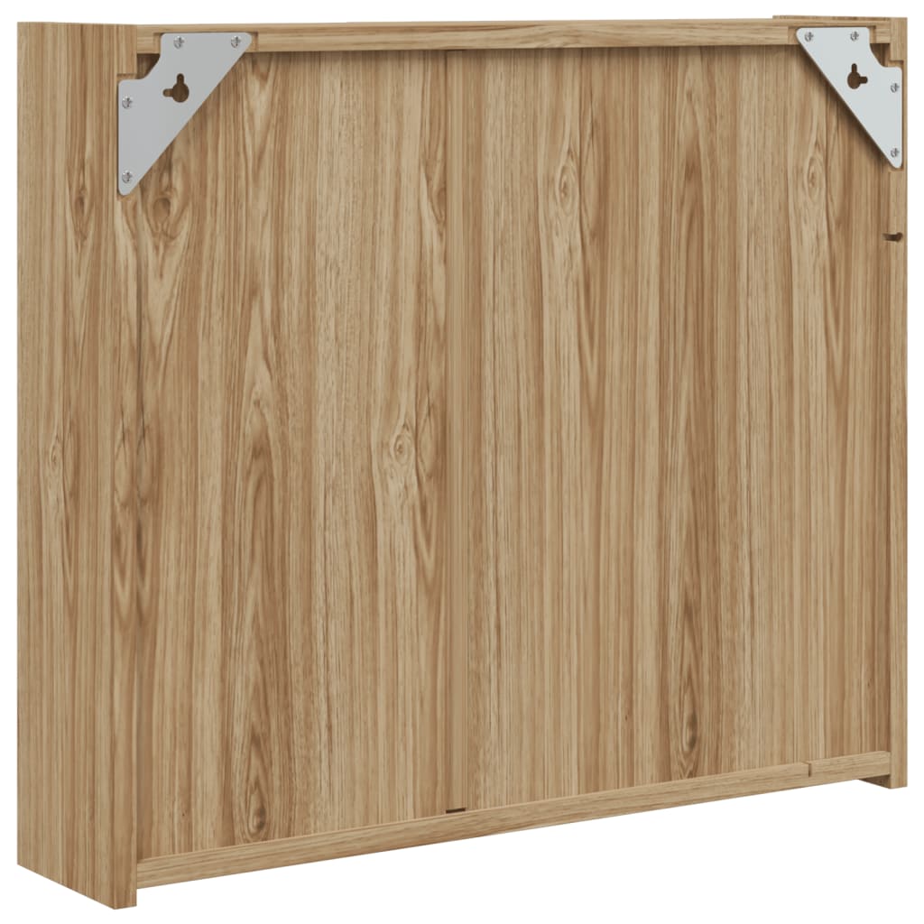 Armadietto Bagno con Specchio e LED Rovere 60x13x52 cm | homemem39