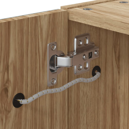 Armadietto Bagno con Specchio e LED Rovere 60x13x52 cm | homemem39