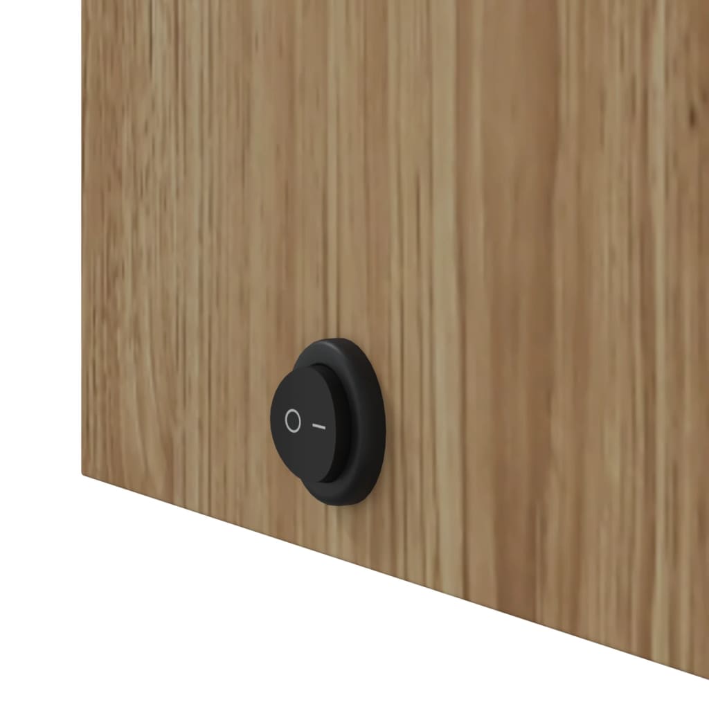 Armadietto Bagno con Specchio e LED Rovere 60x13x52 cm | homemem39