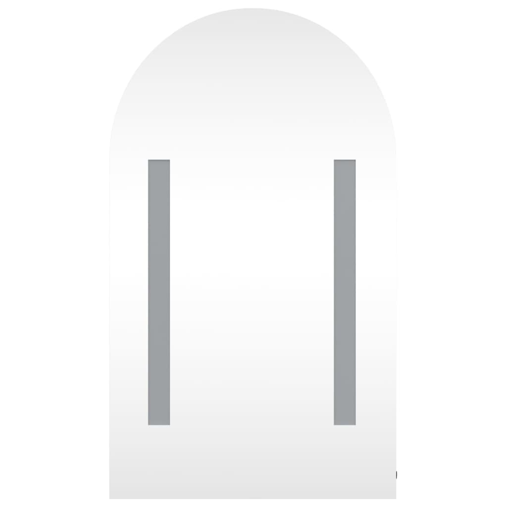 Armadietto Bagno con Specchio e LED ad Arco Bianco 42x13x70 cm | homemem39
