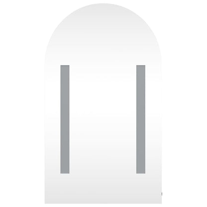 Armadietto Bagno con Specchio e LED ad Arco Bianco 42x13x70 cm