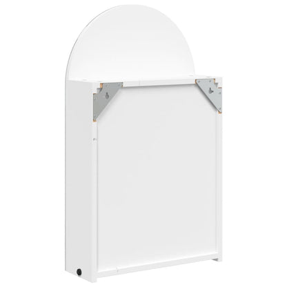 Armadietto Bagno con Specchio e LED ad Arco Bianco 42x13x70 cm | homemem39