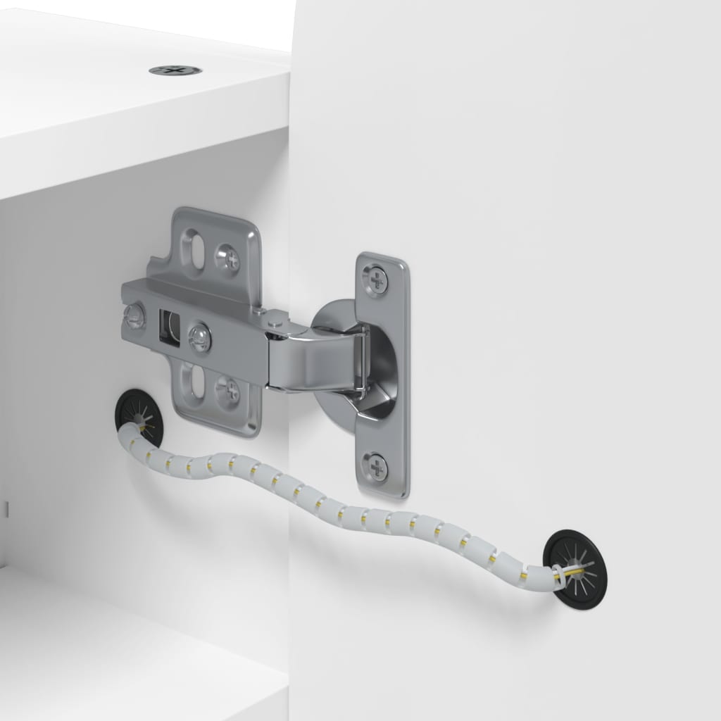 Armadietto Bagno con Specchio e LED ad Arco Bianco 42x13x70 cm | homemem39