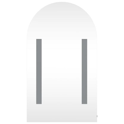 Armadietto Bagno con Specchio e LED ad Arco Grigio 42x13x70 cm