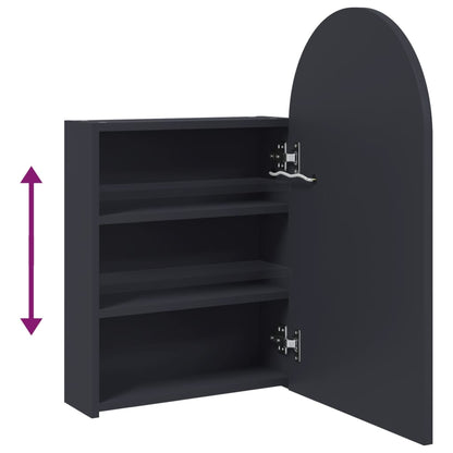 Armadietto Bagno con Specchio e LED ad Arco Grigio 42x13x70 cm | homemem39