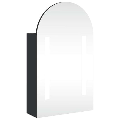 Armadietto Bagno con Specchio e LED ad Arco Nero 42x13x70 cm | homemem39