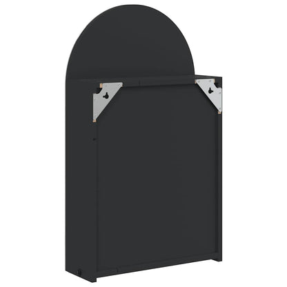 Armadietto Bagno con Specchio e LED ad Arco Nero 42x13x70 cm | homemem39