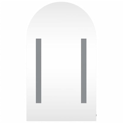 Armadietto Bagno con Specchio e LED ad Arco Rovere 42x13x70 cm | homemem39