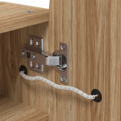 Armadietto Bagno con Specchio e LED ad Arco Rovere 42x13x70 cm | homemem39