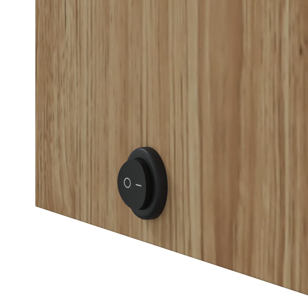 Armadietto Bagno con Specchio e LED ad Arco Rovere 42x13x70 cm | homemem39