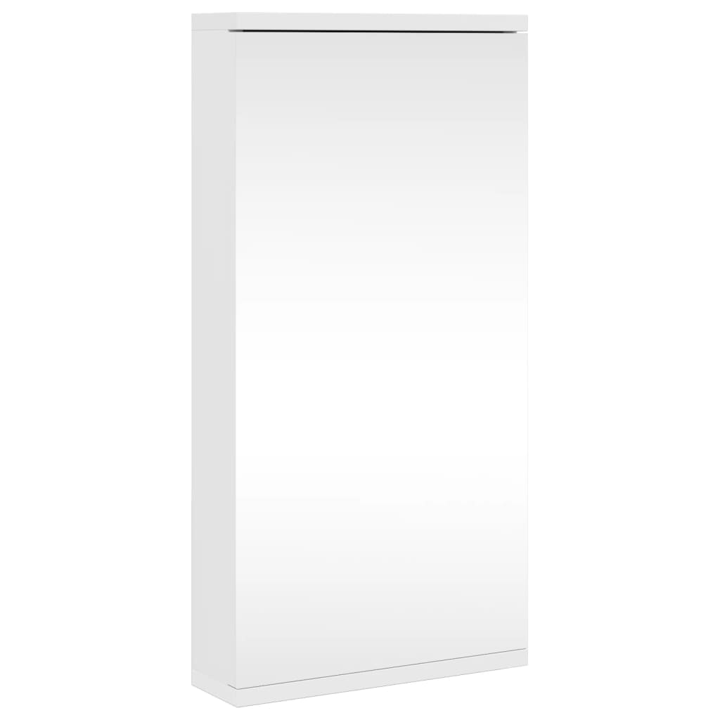 Armadietto Angolare con Specchio da Bagno Bianco 30x24x60 cm | homemem39
