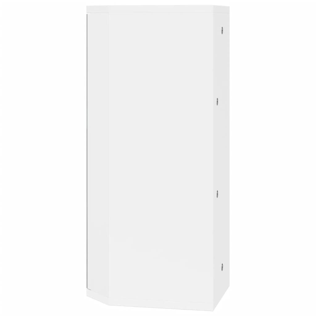 Armadietto Angolare con Specchio da Bagno Bianco 30x24x60 cm | homemem39