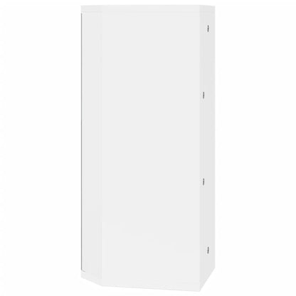 Armadietto Angolare con Specchio da Bagno Bianco 30x24x60 cm | homemem39