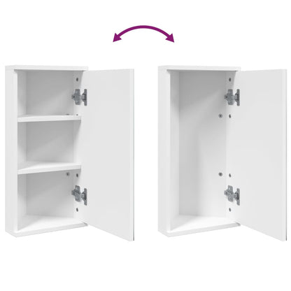 Armadietto Angolare con Specchio da Bagno Bianco 30x24x60 cm | homemem39