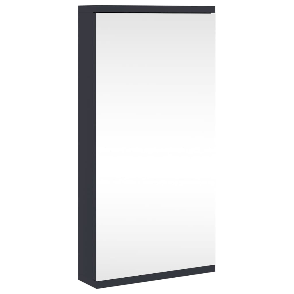 Armadietto Angolare con Specchio da Bagno Grigio 30x24x60 cm | homemem39
