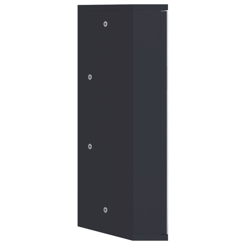 Armadietto Angolare con Specchio da Bagno Grigio 30x24x60 cm | homemem39