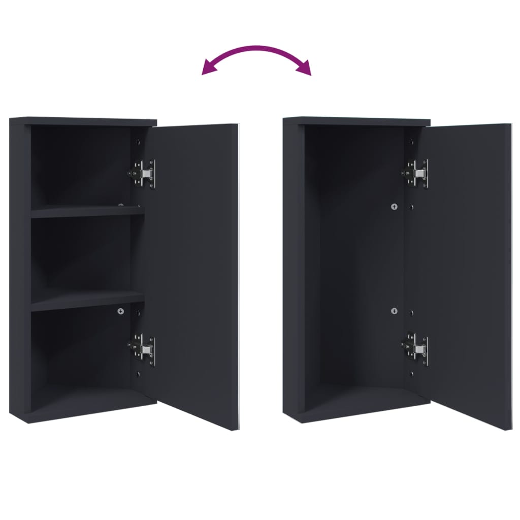 Armadietto Angolare con Specchio da Bagno Grigio 30x24x60 cm | homemem39