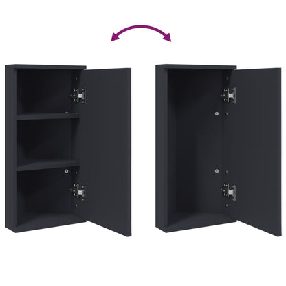 Armadietto Angolare con Specchio da Bagno Grigio 30x24x60 cm | homemem39