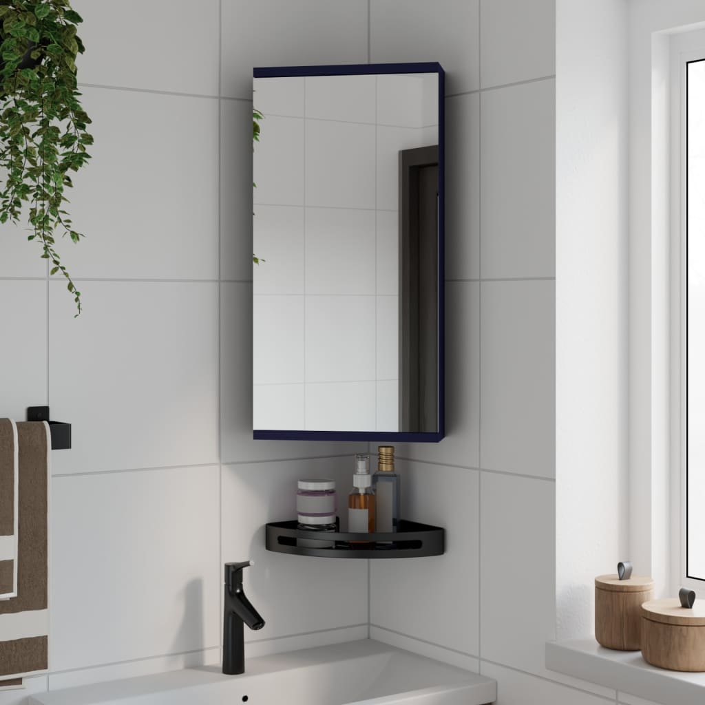 Armadietto Angolare con Specchio da Bagno Grigio 30x24x60 cm | homemem39