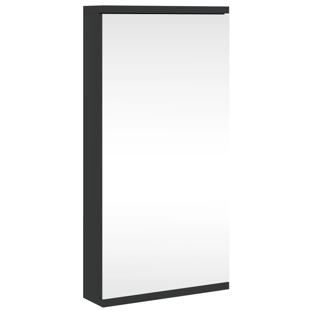 Armadietto Angolare con Specchio da Bagno Nero 30x24x60 cm | homemem39
